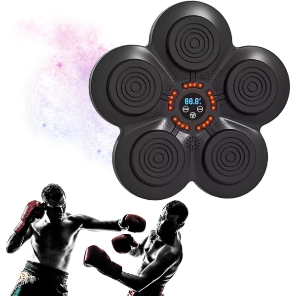 Uppgraderad smart musikboxningsmaskin, elektronisk musikboxningsmaskin, Wall Target LED-belyst sandsäck avkopplande reaktionsträningsstämpelutrustning Boxing target without gloves