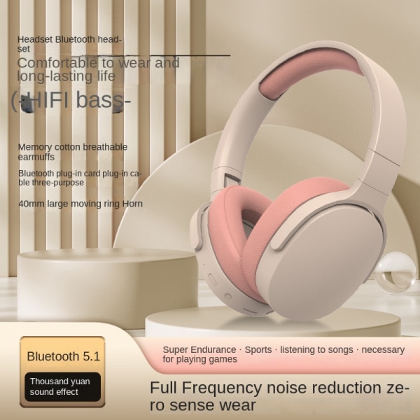 P2961 Trådlöst Bluetooth Headset Huvudmonterat Universal Noise Reduction Mobile Gaming E-Sports Headset Vitality Orange