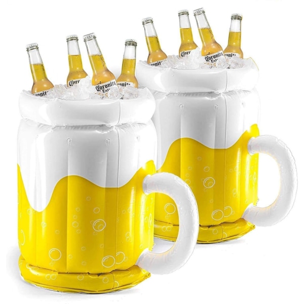Oppustelig ølkrus Drikkøler Isspand Vinfestival Stor flydende drikkevarekøleboksserie Baggårdsgrill Sommerpoolfestpynt 1 pcs Yellow