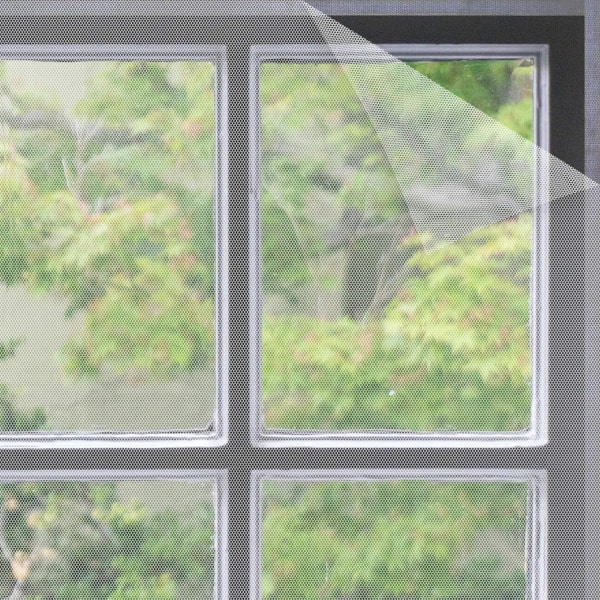 Itsekiinnittyvä ikkunan mesh , 100 x 150 cm (lähes 39,37 x 59,05 tuumaa), koukulla ja teipillä, asennettu useisiin ikkunoihin