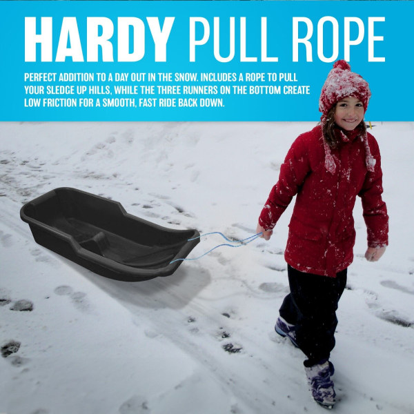 Slipery Racer Downhill Sprinter Flexibel Barn Toddler Plast Kallbeständig snösläde med dragrep och handtag -25 tum blue