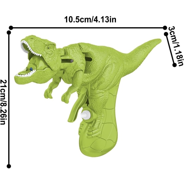 Dinosaur vannpistolleketøy for barn, vannpistol for barn i alderen 3-5 år, liten vannsprøytepistol for barn, kan åpne og lukke munnen (sett med tre) dark green