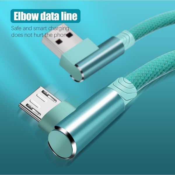 Hot tilbud til lav pris! Vinklet 90 graders ladekabel USB a til USB c / Kompatibel med iPhone Light (Micro-USB) sort (Micro USB) sort (Micro USB) black 3 meters