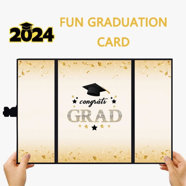 2024 Ersättning av examens gästbok, 2024 College High School Graduation Signatur Grattis, unik examenspresent till vänner 21.5x30cm black