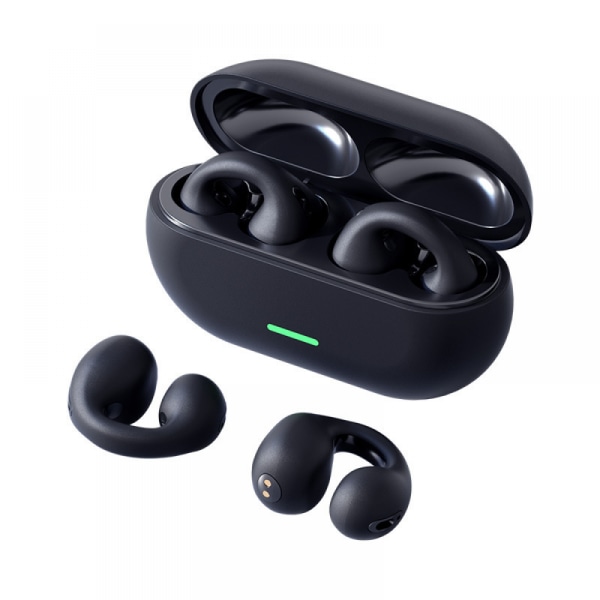 Trådlösa hörsnäckor - Bluetooth Open Ear-hörlurar med benledning - Vattentät för sport - Perfekt julklapp! black