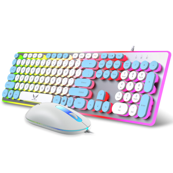 Gaming-tastatur, M601-mus, RGB-bakbelyst spilltastatur, programmerbar bakgrunnsbelyst spillmus, verdikombinasjonssett K13 black