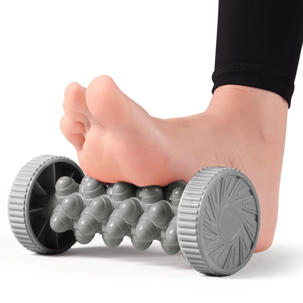 Foot Roller Massasjer for Plantar Fasciitis Relief, Manuell Deep Tissue Circulation, Refleksologi Trigger Point Therapy Massasjerulle, Heel Recovery Grey