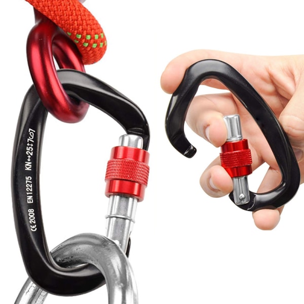 Professionell Screwgate Locking Carabiner Clip - Heavy Duty för bergsklättring, bergsklättring, hängmattor, camping och utomhusbruk! blue