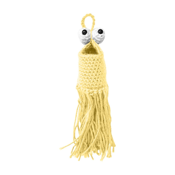 Virkad Alien Plant Hanger badrumsförvaringsväska Virkad mönster Virkad hängande bilhängare Spegel eller hängare Hängande planteringslåda Virkad yellow big