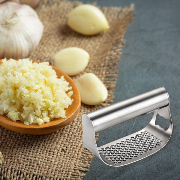 Ruostumattomasta teräksestä valmistettu valkosipulipuristin, uusi valkosipulipuristin Valkosipulimurskain, mukavakahvainen valkosipulimurskain Smash-valkosipulin keittiötyökaluille B
