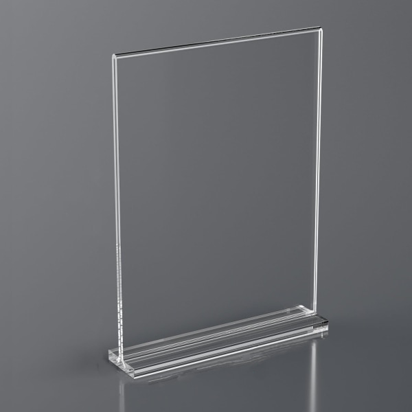 Akrylskyltställ: Transparent displayställ lämpligt för kontor, butiker, restauranger, hem, vertikalt dubbelsidigt 10x15cm