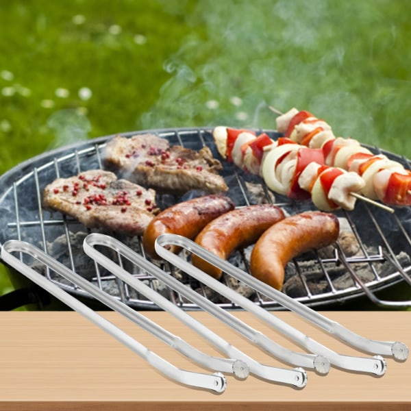 BBQ-makkarapihdit, 3-pakkaiset keittiön ruostumattomasta teräksestä valmistetut pitkävartiset makkarapihdit, BBQ-makkarapihdit, BBQ-makkarapihdit 2pcs