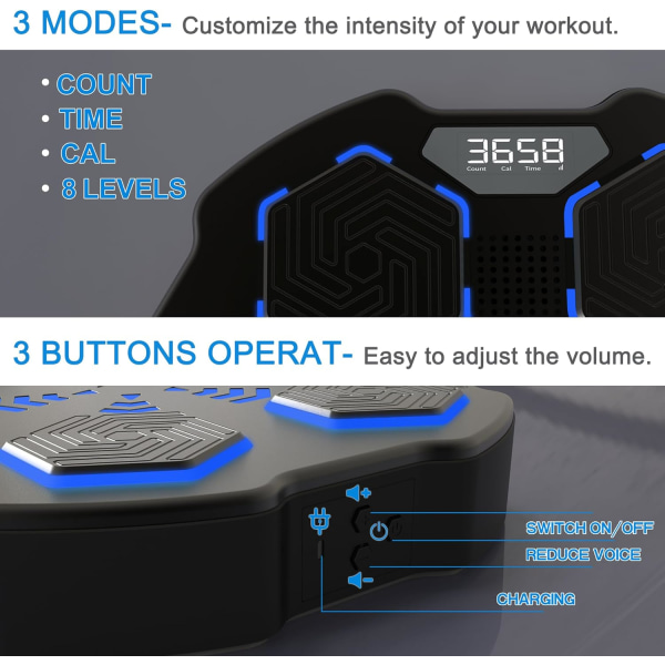 Musikboxningsmaskin Smart boxningsmusikträningsmaskin ，Väggboxning elektronisk stansmatta Hemboxningsträning a1