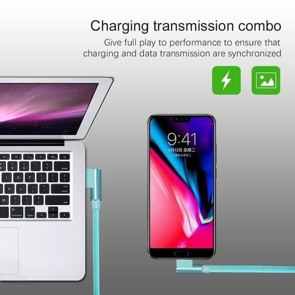 Hot tilbud til lav pris! Vinklet 90 graders ladekabel USB a til USB c / Kompatibel med iPhone Light (Micro-USB) rød (Micro USB) rød (Micro USB) red 1 meter