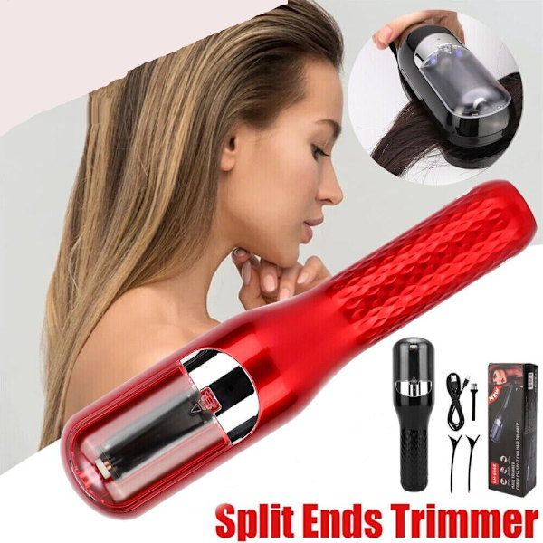 Hair Split Ender Trimmer Remover Hårtrimmer Blåt lys til reparation af beskadiget hår green