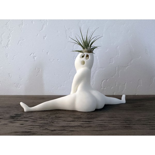 Rolig Big Booty Ghost Planter Skräck i det här huset Uppsluppen Air Plant Display & Gag-present med Live Air Plant Tillandsia