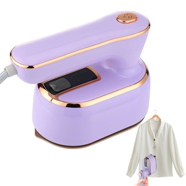 Mini Travel Steamer Strykjärn - Bärbar handhållen Steamer för kläder - Kompakt storlek, Perfekt för resor, College Sovsal, Hem - Elektrisk Garment Steamer Purple US plug