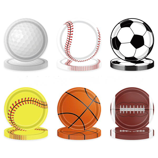 Bordservisesett for basketballfest - inkluderer tallerkener, servietter, perfekt for basketballbursdagsdekorasjoner og sportsfester 10pcs yellow baseball