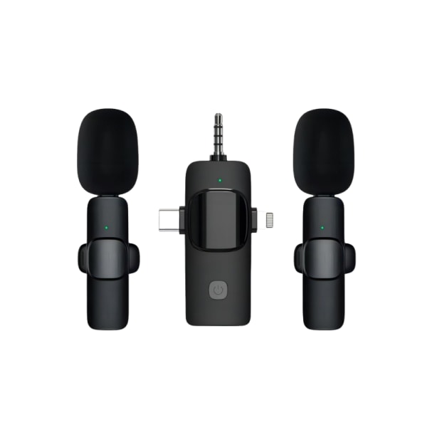 Mini trådløs Lavalier-mikrofon: 2,4 GHz støjreduktion til iPhone Android-kamera Videooptagelse, vlogging, interview