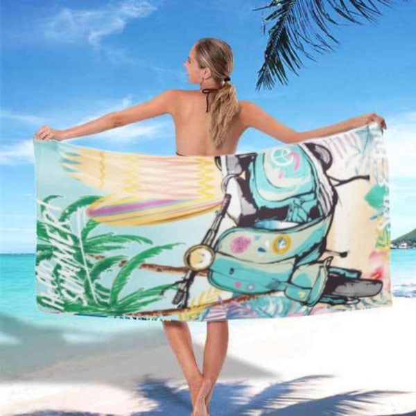 Mikrofiber letvægts tyndt strandhåndklæde strandtæppe Hurtigttørrende håndklæde: Kompakt, sandfri, absorberende, sandtæt 42