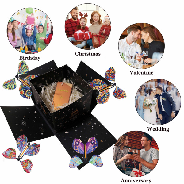 Butterfly Exploding Gift Box (Tillykke med fødselsdagen), Surprise Flying Butterfly Box Prank A