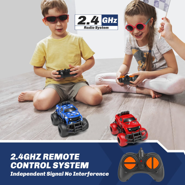 Fjärrkontrollbil i skala 1:43 för småbarn - Laddningsbar 2,4 GHz RC-lastbilsleksak för pojkar och flickor 2-5 år, perfekt födelsedagspresent Black