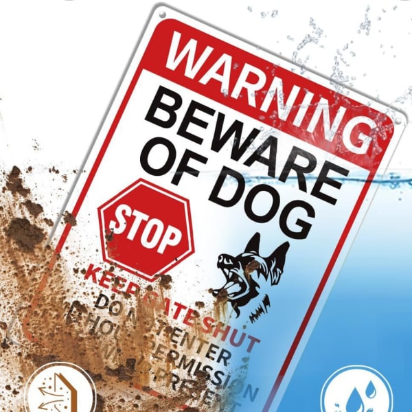 Pas på hundeskilt Advarsel Gå ikke ind uden tilladelse Metalskilt Ingen indtrængen Hund tilladt skilt Hund Hold døren lukket Skilt hegn