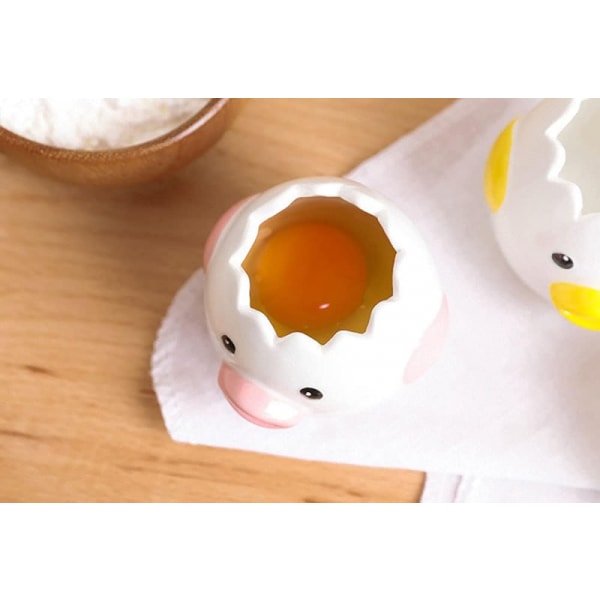LuoCoCo sød æggeseparator, keramisk opkast æggeblomme separator, praktisk husholdnings lille æg filter separator, køkken gadget bagehjælp