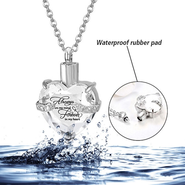 Ashes Urn Halsband Kremering Smycken Hjärta Pendent För Ashes Memorial Locket Sky Blue