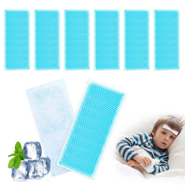 Pack of 50 Cooling Patches, Cooling Pads Gel, Instant Cold Compress, Heat Stroke Cooling Plasters, for Fever Cooling and Other Symptoms