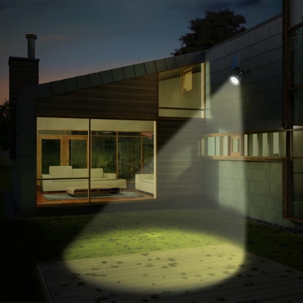 Solcelledrevne udendørs spotlights - Vandtætte LED sikkerhedslys til have, gårdhave, stier. Lys landskabsbelysning til flag, træer, statuer Cool White 1 Pack