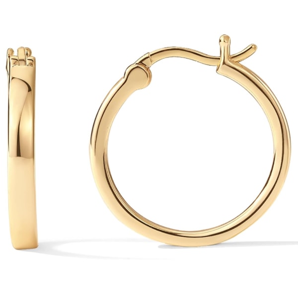 14K gullbelagt 925 sterlingsølv lettvektsbøyle | 20mm og 30mm | Gold Hoop øredobber for kvinner Rose Gold