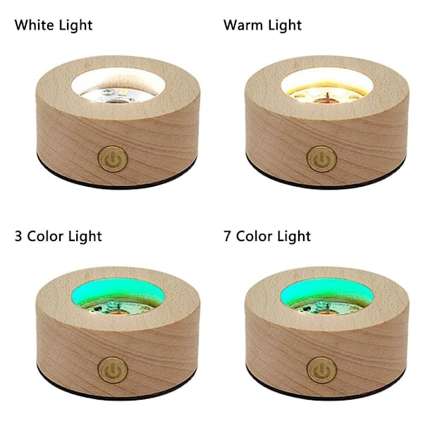 LED-lysdisplayholder Krystallkulebase 7 FARGER LYS 7 Color Light 7 Color Light