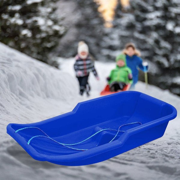 Slipery Racer Downhill Sprinter Flexibel Barn Toddler Plast Kallbeständig snösläde med dragrep och handtag -25 tum blue