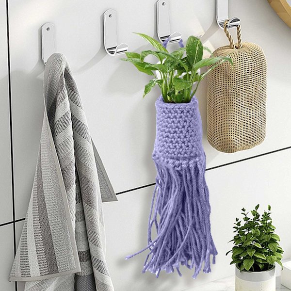 Virkad Alien Plant Hanger badrumsförvaringsväska Virkad mönster Virkad hängande bilhängare Spegel eller hängare Hängande planteringslåda Virkad red Small