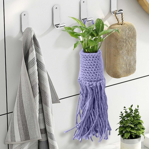 Virkattu Alien Plant Ripustin Kylpyhuoneen säilytyspussi Virkattu kuvio Virkattu Riippuva autonripustin Peili tai Ripustin Ripustettava Planter Virkkaus blue Small