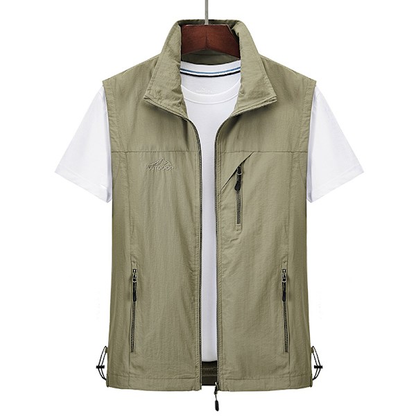 Vår-Sommer Herre Taktisk Udendørs Bjergbestigning Fiskevest Åndbar Multifunktionel Vest khaki XL khaki