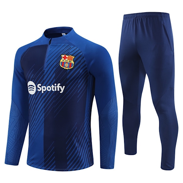 Sæson 2324 Barcelona Royal M Arsenal langærmet halv-træningsdragt voksen fodbolddragt træningsdragt langærmet dragt blå-1 blue-1 14 blue-1