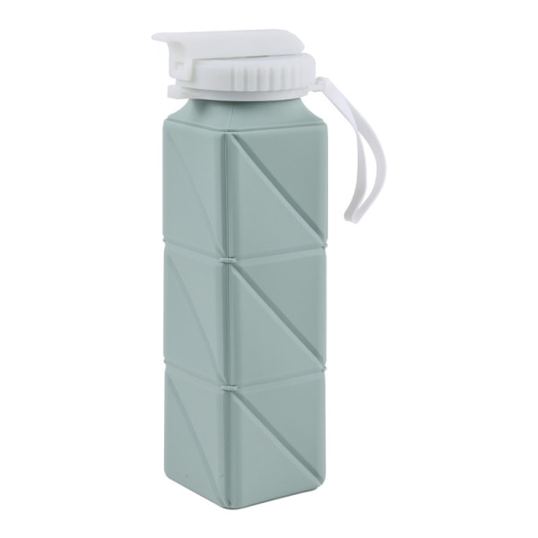 Lækagesikker sammenfoldelig vandflaske - 620 ml silikone rejseflaske til sport, rejser og udendørs aktiviteter Green