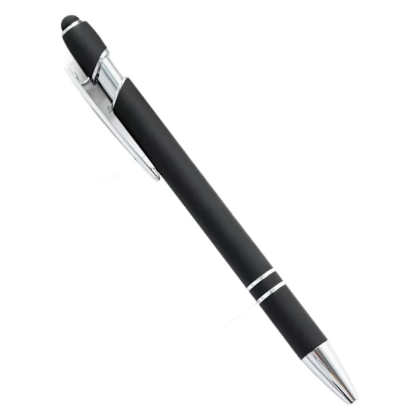 Bribobo 8-pak Sort Kuglepen 2-i-1 Stylus - Udtrækkelig Metalpen med Stylus-spids til Berøringsskærme, 1,0 mm Sort Blæk