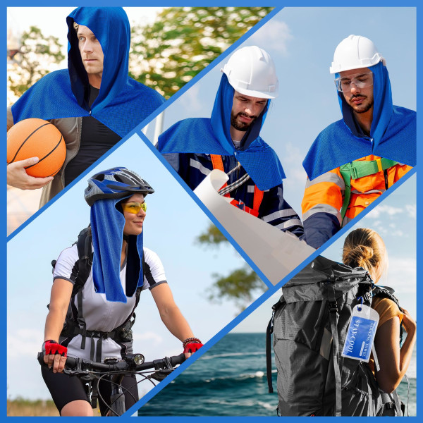Kylhandduk med huva för män, kylhanddukar för nacke och ansikte UV-skydd, snabbtorkande absorberande sportträning camping cykling kylhalsdukar a1