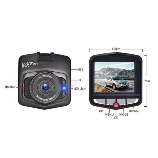 Dashcam-autokameran kojelauta Full HD 16GB SD-kortin videonauhuri Blue and16G