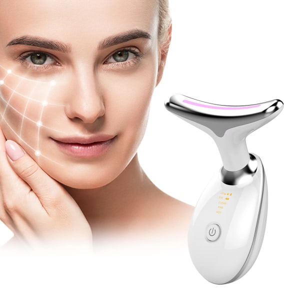 Skönhetsinstrument för ansikte och hals, 3-i-1 bärbar elektrisk ansiktsmassageapparat white