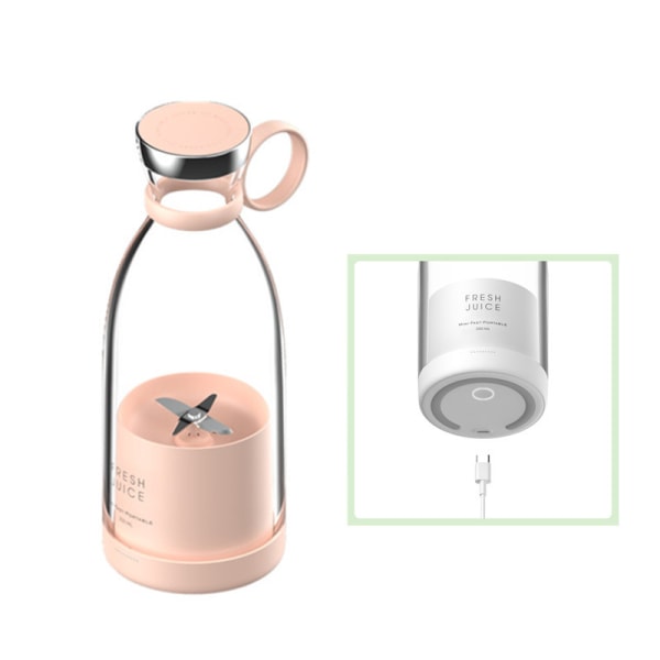 Bärbar blender, 350 ml mini smoothie blender , multifunktionell för färskpressning pink