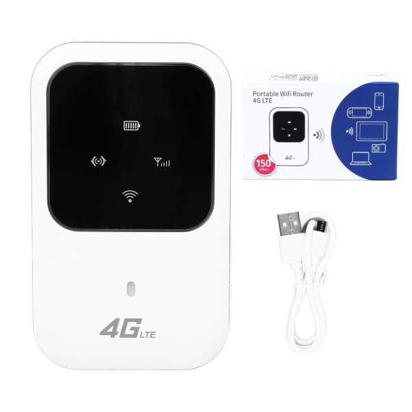 Nopea 4G-verkko, pitkäkestoinen mobiili-WiFi, autonjakolaite, sisäänrakennettu SIM-korttipaikka, 2400 mAh ladattava litiumakku (ei SIM-korttia)