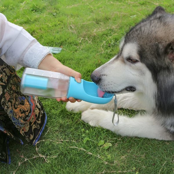 Hundvattenflaska för promenader & Proof Portable Travel Drink Cup med skåldispenser för utomhusresor till husdjursvandring White