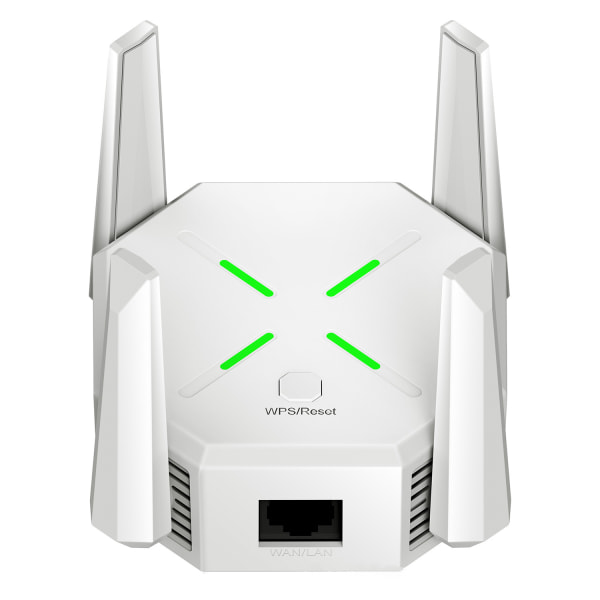 WiFi Extender Signal Booster, dækker op til 10000 Sq.ft - 1200 Mbps Wall-Through stærk WiFi Booster, med Ethernet-port White US Plug