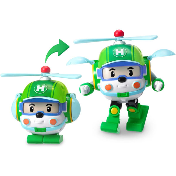 Robocar Poli Transforming Robot, 4" Transformerbar Action Toy Figur Fordon Semesterbil Leksaker Present green