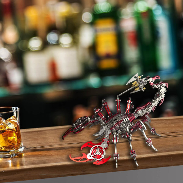 Scorpion 3D metallpussel för vuxna, byggsatser för figurmodeller 3D-pussel, 454 st (ej monterade) red