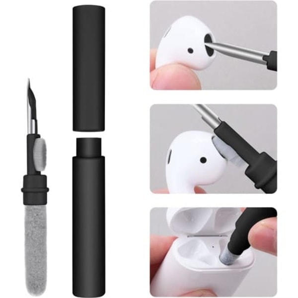 Airpods Cleaning Kit, Cleaning Pen Kit Hörlursrengöringspenna med mjuk mikrofiberborste för Bluetooth hörlurar Kamera/telefonport